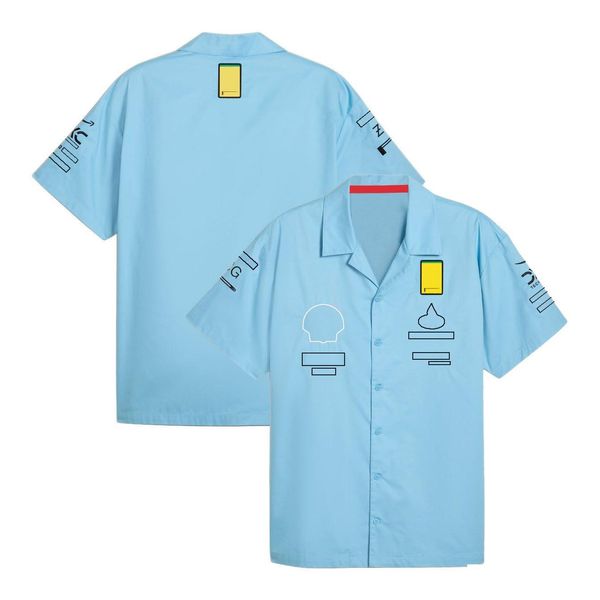 Motorcycle Apparel F1 2024 Team Short Shirt Forma 1 Edition spéciale Uniforms officiels Chemises Men de travail Summer Blue Blue Tf Otnfi