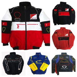 Vêtements de moto F1 Forma 1 Veste de course Voiture d'hiver Fl Logo brodé Vêtements en coton Spot Sale Drop Delivery Mobiles Motos Dhzun