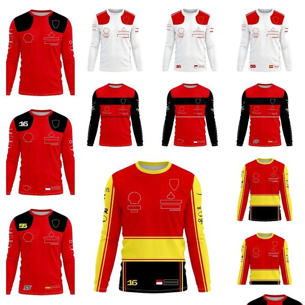 Vêtements de moto F1 Racing Team Uniforme Mens T-shirt à manches longues Printemps et automne Sports 16ème No.55Th Pilote Plus Taille Custom Quick Ot2Zh