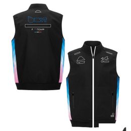 Ropa de motocicleta F1 Team 2024 Chaleco Chaqueta Forma 1 Racing Mens Cremallera Sin mangas Conductor Fans Primavera Otoño Cálido Gilet Coat Otdvb