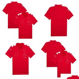 Motorkleding F1 Team Driver T-shirt Rood Reversshirt met korte mouwen Heren Plus Size Custom Sneldrogende racekleding Drop Delivery Otnxe