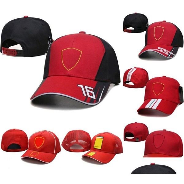 Vêtements de moto F1 Team Racing Cap 2023 Forma 1 Pilote Casquettes de baseball Motorsport Marque de mode Mens Curved Brim Sun Hat Drop Deliver Otdu3