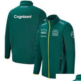 Vêtements de moto F1 Team Racing Shirt T-shirt Forma 1 Uniformes de pilote Revers Col rond Veste à manches courtes Sweat à capuche Drop D Ot4He