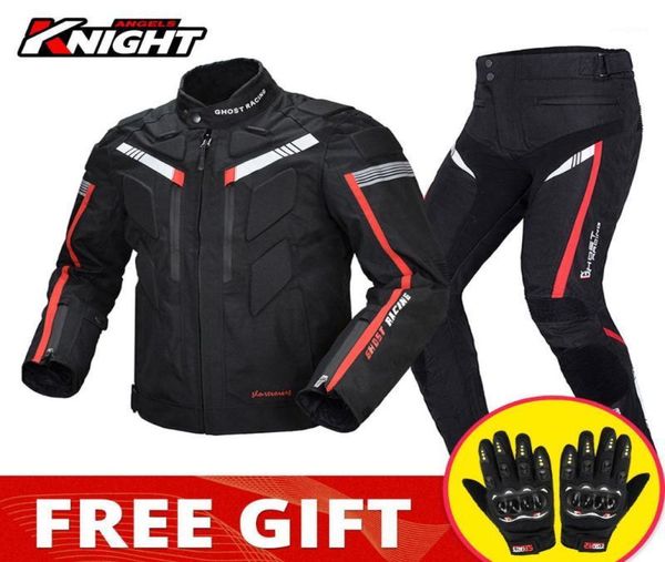 Ropa de motocicleta GHOST Hombres Chaqueta Traje Impermeable Chaqueta Moto A prueba de viento Moto Chaqueta de montar Pantalones Equipo de protección Ropa 5527815