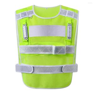 Ropa de motocicleta Chaleco de seguridad reflectante verde Mujer Hombre Correr al aire libre Trabajador Construcción