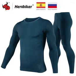 Vêtements de moto Herobiker sous-vêtements thermiques ensemble hommes hiver couches de base chaudes serrées longues Johns hauts pantalons 3 couleurs