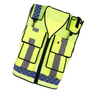 Motorkleding Hi-vis Veiligheidsvest met Zipper Reflective Jacket Security Waistcoat PocketsMotorCycle