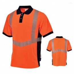 Motorfietskleding hallo vis t shirt reflecterende polo mannen veiligheid shirts werkbeveiliging uniform