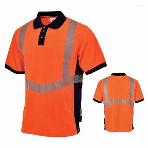 Abbigliamento da motociclista T-shirt ad alta visibilità Polo riflettente Camicie di sicurezza da uomo Uniforme di sicurezza sul lavoro