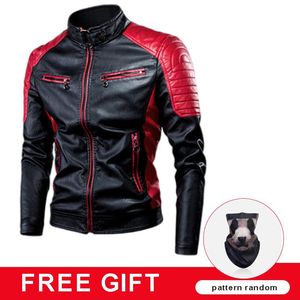 Ropa de motocicleta Jaqueta Motociclista Empalme Chaqueta de cuero Moda Estilo retro Abrigo cálido Hombres Mujeres Motocicleta