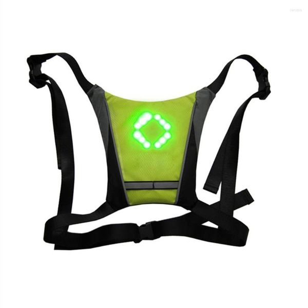 Vêtements de moto LED Gilet de cyclisme sans fil Sac de sécurité Clignotant Vélo Réfléchissant Avertissement avec télécommande