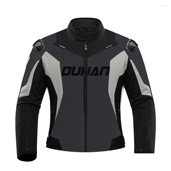 Ropa de motocicleta M-3XL Duhan Chaqueta negra Hombres Equipo de protección Motocross Moto Racing Coat Moto Biker Riding Suministros Drop Delive Dhij6