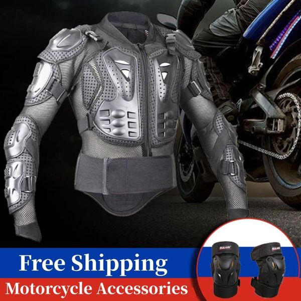 Vêtements de moto Homme Veste Motocross Vêtements de protection du corps Racing Armure Protecteur Rallye Équitation Moto Équipement De Protection GenouillèresMoto
