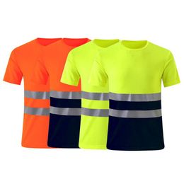 Motorfietskleding heren fluorescerende heldere t -shirt mannen safari -stijl sport fietsen werk veiligheid reflecterende werkkleding shirtmotorcycle