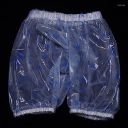 Motorcycle Apparel Men Transparent JJ Sage PVC Pantalon en plastique Soft Silent Abdl Shorts adultes imperméables Incontinence Pautes Couple de sécurité