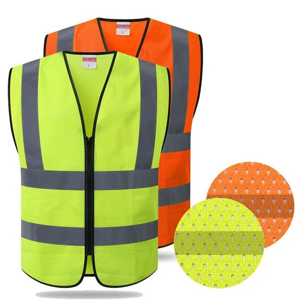 Vêtements de moto Mesh Security Safety Vest Haute Visibilité Bandes Réfléchissantes Orange YellowMotorcycle