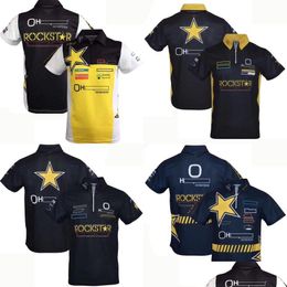 Vêtements de moto Moto Team Racing T-shirt T-shirts de cyclisme pour hommes T-shirts d'été Maillot de motocross à manches courtes hors route Chemises à revers à séchage rapide Otyi3