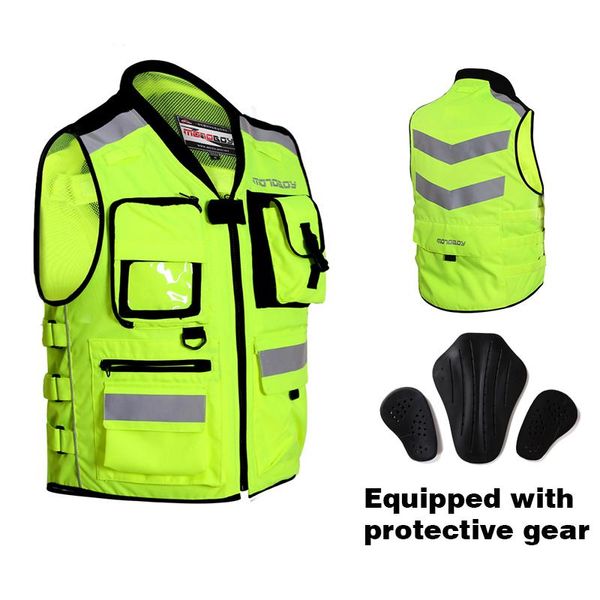 Vêtements de moto Motocross/gilet de moto CE équipement de protection gilet de sécurité réfléchissant moto équitation M-2XL noir/jaune moto unisexe