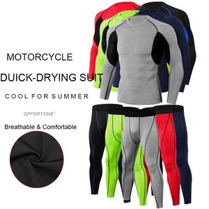 Moto vêtements moteur hommes T-shirt été respirant sous-vêtement thermique ensemble hiver chaud long Johns Motocross chemises hauts bas costume