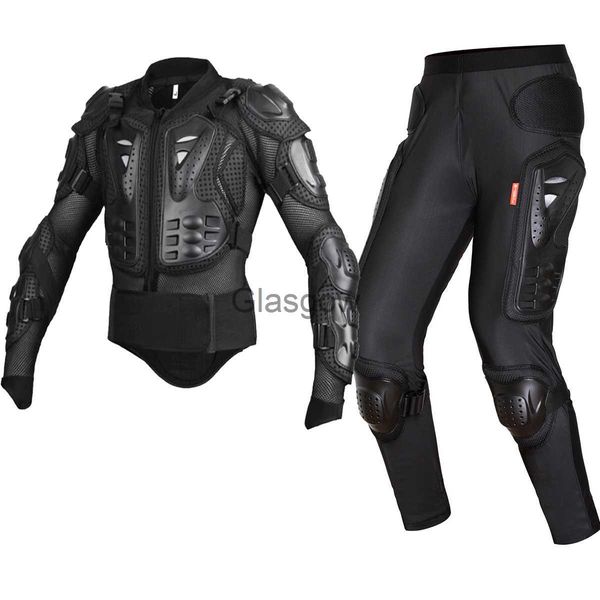 Vêtements de moto veste de moto gilet pare-balles protecteur course moto tout-terrain pantalon d'équitation moto course armure pantalon long veste x0803