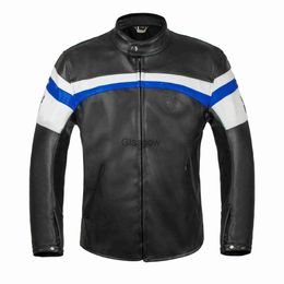 Moto Vêtements Moto Racing Veste En Cuir Hommes Équitation Vélo Vêtements En Cuir PU Motocross Racing Veste avec Protecteurs x0803