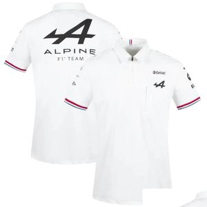 Motorfietskleding Motorsport Alpine F1 Team Aracing T -shirt Wit zwart ademend teamline Shirt shirt met korte mouwen auto -ventilatorkleding druppel dhelq