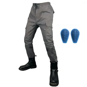 Vêtements de moto, pantalons d'équitation multi-poches pour hommes, armure CE intégrée, genouillères en Gel de silice, protection pour course de Motocross
