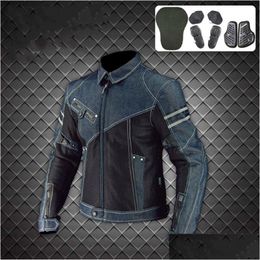 Motorkleding Nieuw Komine-jas JK-006 Denim Mesh Racing Suit Locomotief Anti-fall Kleding Riding Moto Drop Delivery Automobiles OTS48