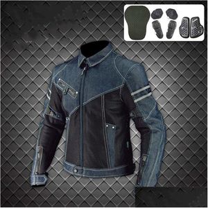 Vêtements de moto New Komine Jacket Jk006 Denim Mesh Racing Suit Locomotive Antifall Vêtements Équitation Moto Drop Delivery Mobiles Mot Dhfqh