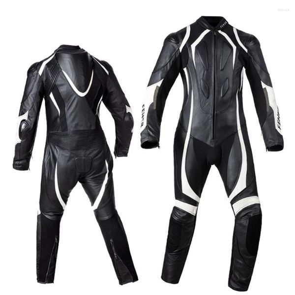 Vêtements de moto NVIU Costume de cyclisme une pièce veste en cuir construit bosse protecteur en alliage de titane bloc de protection course