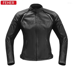 Vêtements de moto Veste en cuir NVIU pour femmes imperméable résistant à l'usure intégré CE équipement de protection cyclisme