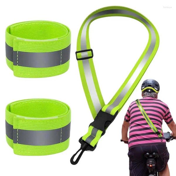 Ceinture réfléchissante pour vêtements de moto, ceinture de course haute visibilité, sangle de sécurité réglable pour poignet, bras ou cheville avec