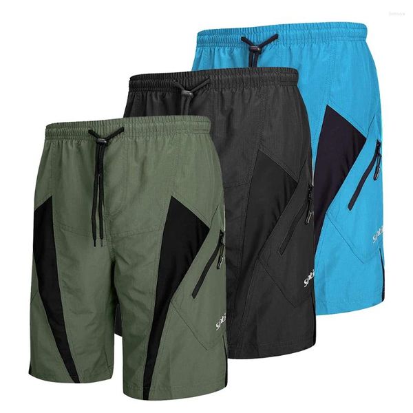 Ropa de motocicleta Santic Pantalones cortos de ciclismo para hombres Bicicleta acolchada de verano Parte inferior impermeable Ajuste suelto Bicicleta de montaña Montar Medias de ocio