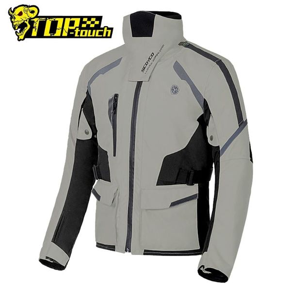 Vêtements de moto SCOYCO veste hommes coupe-vent course Chaqueta Moto imperméable Motocross hiver pardessus avec 7 pièces CE Protection