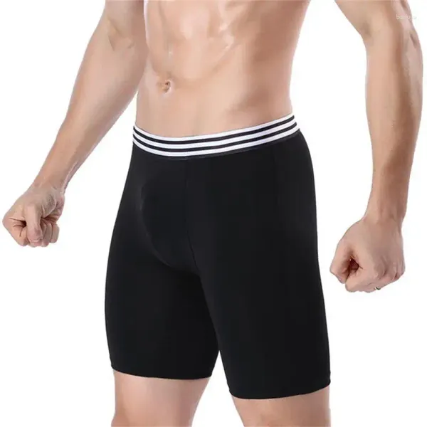 Vêtements de moto Maillots de bain doux Texture de soie glacée Grande taille Angle plat Sports Style long Sous-vêtements pour hommes étendus Hommes confortables