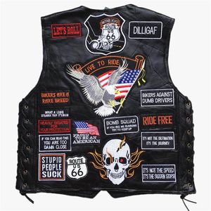 Moto Vêtements D'été Veste En Cuir Noir Rétro Hommes Moto Biker Gilet Vintage Casual ClothingMotorcycle