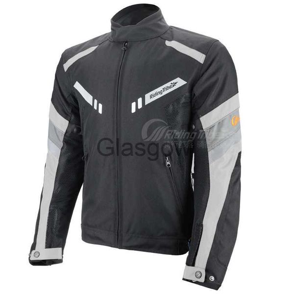 Vêtements de moto été hommes moto équitation veste de protection respirant imperméable réfléchissant imperméable cavalier motard armure manteau gris JK65 x0803