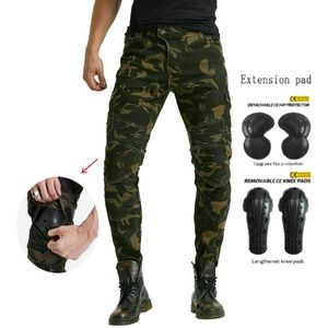 Motorfietskleding volo camouflage rijbroeken motorcross ridder casual recht losse jeans locomotiefbescherming broek voor menmotorcy