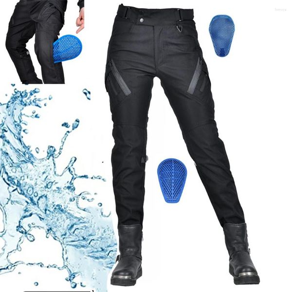 Ropa de motocicleta Pantalones de montar impermeables para mujer con 4 X armadura CE almohadillas de Gel de sílice pantalones de carreras de Motocross a prueba de lluvia
