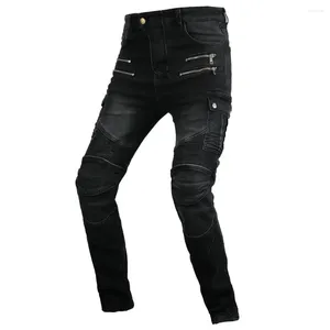Vêtements de moto jeans d'hiver jeans pour hommes pantalons épais chauds pour hommes doubles couches tactique coton long pantalon hommes zip