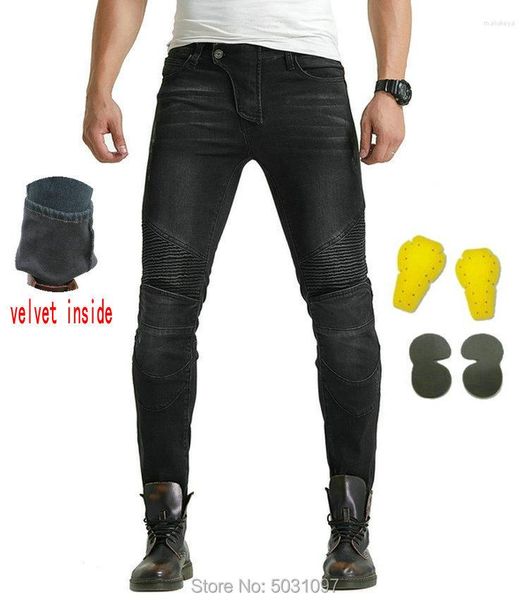 Vêtements de moto hiver Volero équitation Plus velours épais jean cavalier pantalon Anti-chute pantalon de course automobile avec équipement de protection