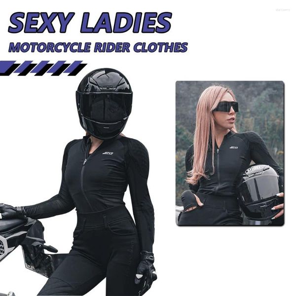 Ropa de motocicleta Ropa de protección para mujer Tops de carreras sexys Medias negras anticaída Protección de articulaciones