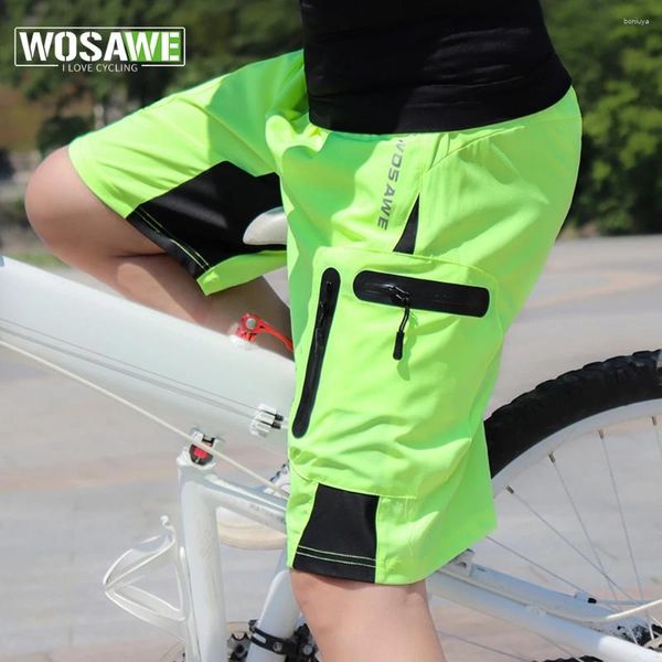 Ropa de motocicleta WOSAWE pantalones cortos de ciclismo verano hombres bicicleta suelta ajuste deportes bicicleta de montaña fitness descenso montar triatlón