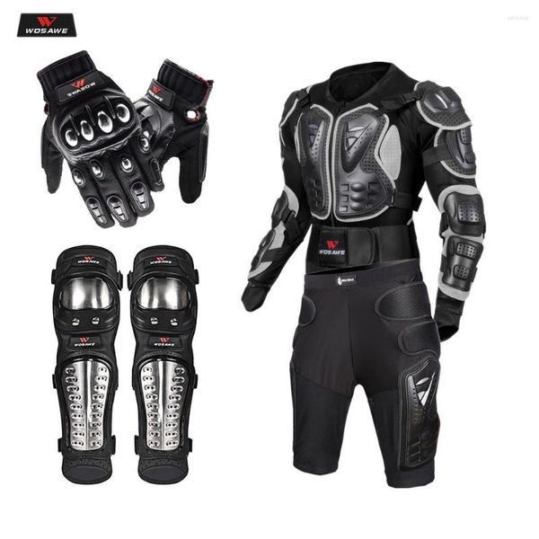 Vêtements de moto WOSAWE Veste Équipement de protection Motorcoss Racing Body Armor Gears Shorts Pantalons Moteur Genou Protecteur Moto Gants