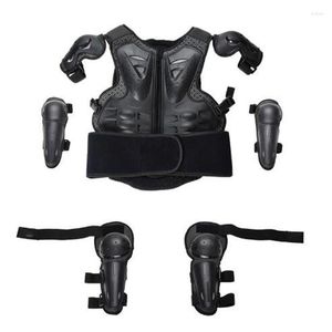 Vêtements de moto Jeunesse Enfant Enfants Protection du corps Motocross Armure Gilet Costumes Ski Patinage Armure Coude Genou Soins 5-14 Ans