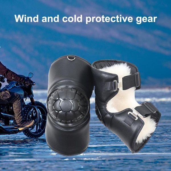 Armadura de motocicleta, 2 uds., rodillera para mantener el calor en invierno, Protector de piernas a prueba de viento para clima frío para montar a caballo, deportes de esquí