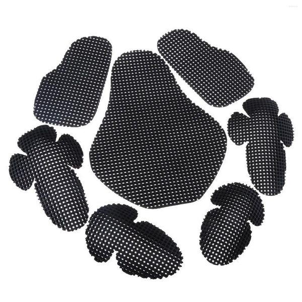 Armadura de motocicleta 7 piezas Negro Moto Codo / Espalda / Hombro / Pecho Protectores de protección Protectores corporales Armadura de carreras Drop Delivery Autom Otvjt