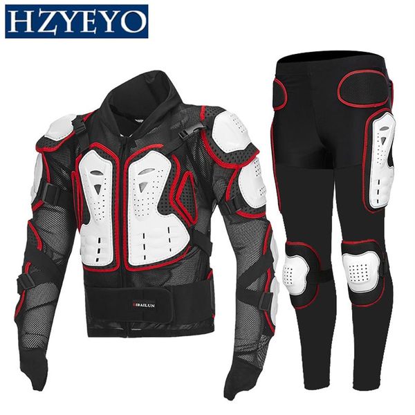 Moto Armure Vêtements Costumes Motocross Gears Long Pantalon Protection Moto Armadura Racing Dos Protecteur HZYEYO D-232317K