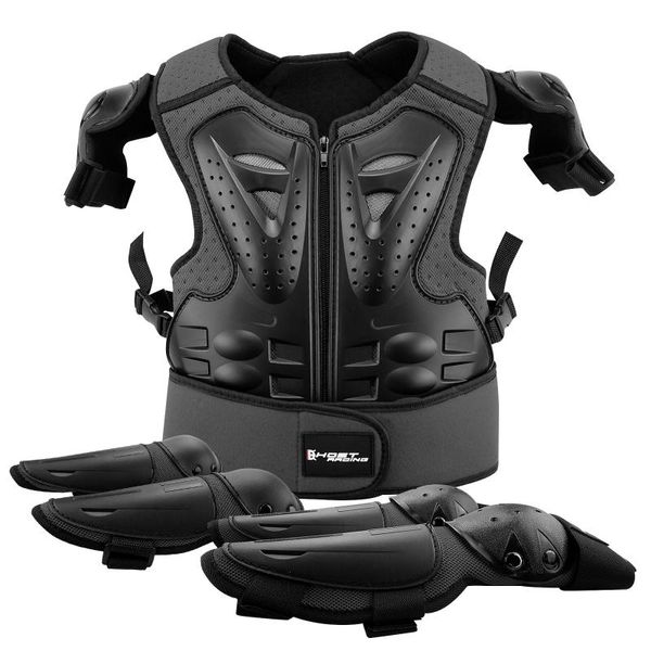 Moto Armure Enfants 5-13 Ans Corps Poitrine Colonne Vertébrale Protecteur Gilet De Protection Avec Bandoulière Genou Protection Bras MotoMotorc