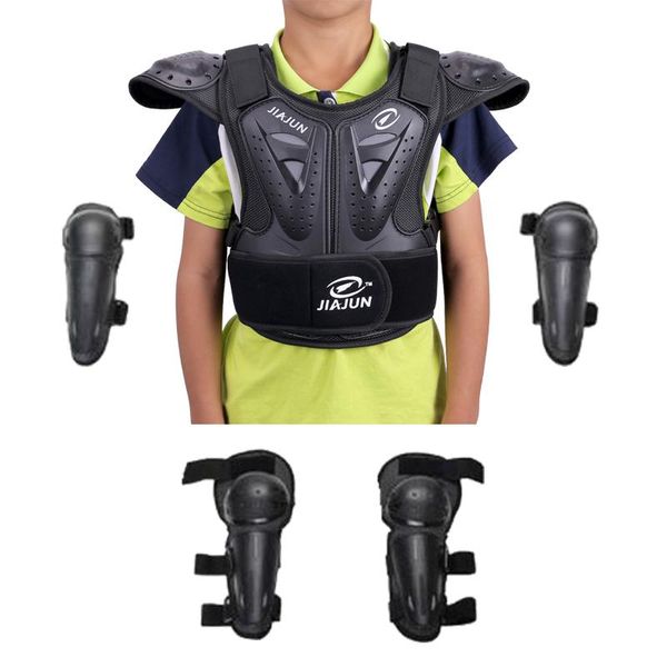 Armadura de motocicleta, chaleco protector de cuerpo completo para ciclismo, Motocross, armadura de bicicleta blanca, trajes para niños y niñas, protector de codo y rodilla para patinaje 249m